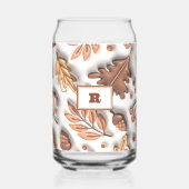 Automne Feuilles d'automne Acorn 3D Monogramme mod (Verso)