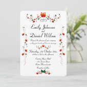 Automne Feuilles d'automne Faire-part de mariage (Debout devant)