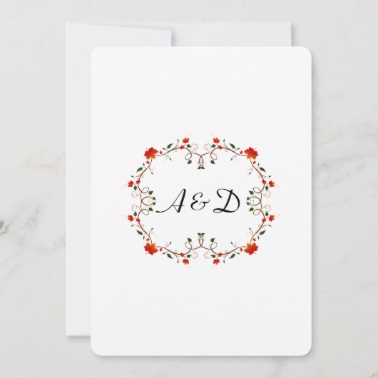 Automne Feuilles d'automne Faire-part de mariage (Dos)