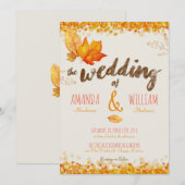 Automne Feuilles d'automne Faire-part de mariage a (Devant / Derrière)