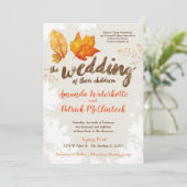 Automne Feuilles d'automne Faire-part de mariage a (Debout devant)