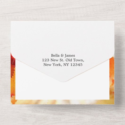 Automne Feuilles d'automne tout en un Faire-part d (Verso)