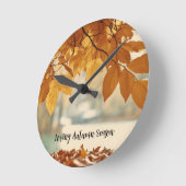 Automne Feuilles de la nature paysage Horloge rond (Angle)
