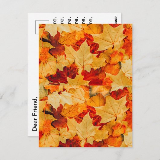 Automne Feuilles de voeux Carte de voeux (Devant / Derrière)