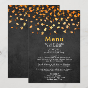 Automne Feuilles d'or et Mariage noir Menu