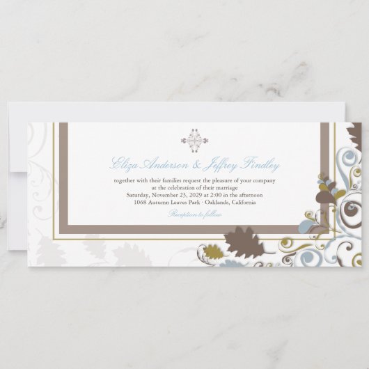 Automne Feuilles Faire-part de mariage (Devant)