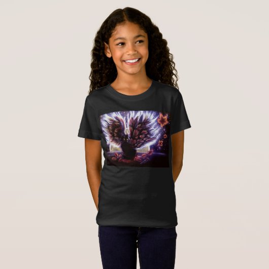 Automne Feuilles Fairy Chat T-shirt (Devant entier)
