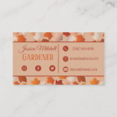 Automne Feuilles Gardener Cartes de visite paysage (Dos)