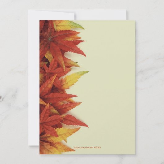 Automne Feuilles l Automne Faire-part de mariage (Dos)