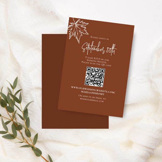 Automne Feuilles Mariage RSVP QR Code