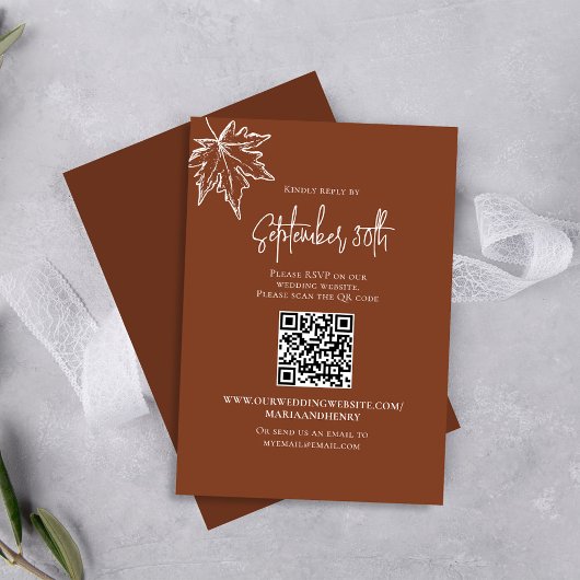 Automne Feuilles Mariage RSVP QR Code