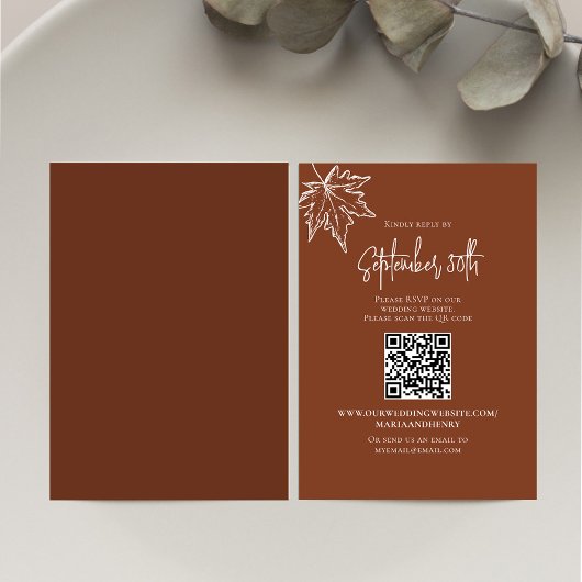 Automne Feuilles Mariage RSVP QR Code