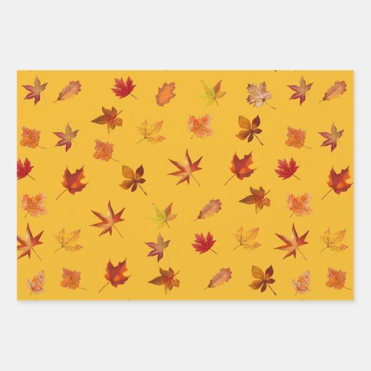 Automne Feuilles Motif avec 3 couleurs arrière - p (Devant 2)
