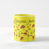 Automne Feuilles Mug de champignons avec nom modif (Centre)