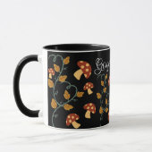 Automne Feuilles Mug de champignons avec nom modif (Gauche)