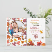 Automne Feuilles Photo Invitation (Debout devant)
