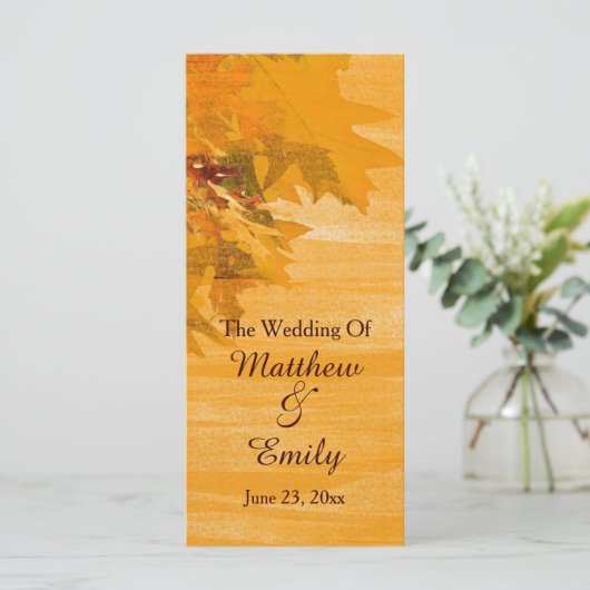 Automne Feuilles programme de mariage (Debout devant)