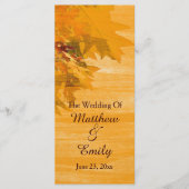 Automne Feuilles programme de mariage (Devant)