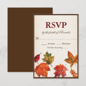 Automne feuilles qui tombent RSVP (Devant / Derrière)