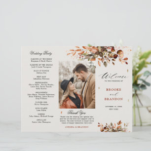 Automne Feuilles Russe Mariage campagnard Programm