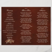 Automne Feuilles Russe Mariage campagnard Programm (Dos)