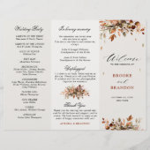 Automne Feuilles Russe Mariage campagnard Programm (Devant)