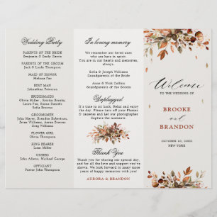 Automne Feuilles Russe Mariage campagnard Programm