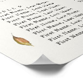 Automne Feuilles Rustiques Mariage Tableau de sièg (Coin)