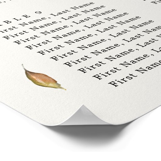 Automne Feuilles Rustiques Mariage Tableau de sièg (Coin)