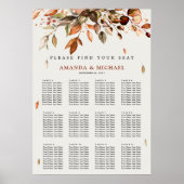 Automne Feuilles Rustiques Mariage Tableau de sièg (Devant)