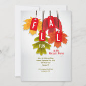 Automne Feuilles Tags Invitation (Devant)