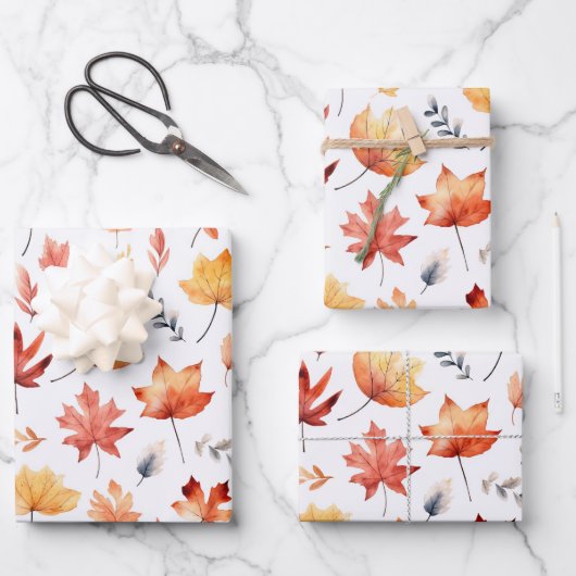 Automne Feuilles Terracotta Brown Boho Motif (Recto)