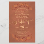 Automne Feuilles Terracotta BUDGET Faire-part de m (Devant)