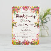 Automne Feuilles Thanksgiving Dîner Invitation (Debout devant)