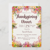 Automne Feuilles Thanksgiving Dîner Invitation (Devant)