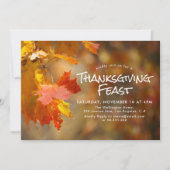automne feuilles thanksgiving fête invitation (Devant)