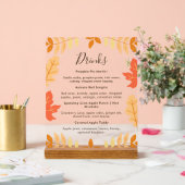 Automne Feuilles Thanksgiving Menu Boissons (Mariage)