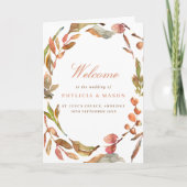 Automne Feuilles Wreath Programme de mariage plié (Devant)