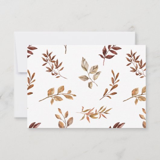Automne Fleur d'automne Élégant Mariage Carte RSVP (Dos)