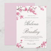 Automne Fleur de cerisier | Faire-part de mariage  (Devant / Derrière)