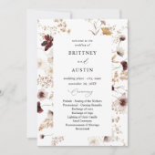 Automne Fleur sauvage Floral Mariage programme de  (Devant)