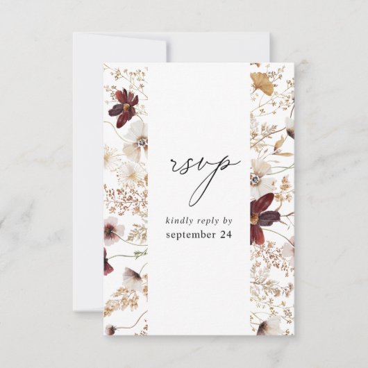 Automne Fleur sauvage Floral w Repas RSVP (Devant)