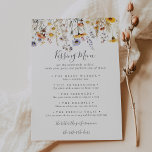 Automne Fleur sauvage Mariage de baiser Menu Carte<br><div class="desc">Cette carte de jeu à la carte de baiser fleur sauvage à l'automne est parfaite pour une réception de mariage moderne. Le design se compose de multiples aquarelles violet,  violet,  fleurs jaunes,  bourgeons bordeaux et feuillage vert olive magnifiquement regroupés en bouquets.</div>