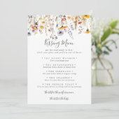 Automne Fleur sauvage Mariage de baiser Menu Carte (Debout devant)