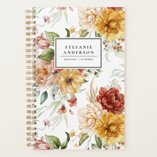 Automne Fleurs d'aquarelle et Motif de verdure (Devant)