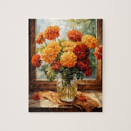 Automne Fleurs Marigold Puzzle 110 Pcs. 20,5 cm x  (Vertical)
