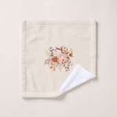 Automne Fleurs Roses Orange Rouille Jaune Violet (Gant de toilette)
