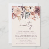 Automne Floral 90e anniversaire Invitation (Devant)
