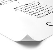 Automne Floral Alphabétique Platine Tableau de siè (Coin)