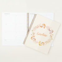 Automne Floral Aquarelle Wreath Monogramme